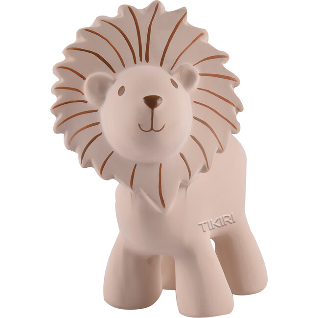 Lion Natural Rubber Teether, Rattle & Bath Toy & Lion Comforter with Leaf Teether (Both Organic)