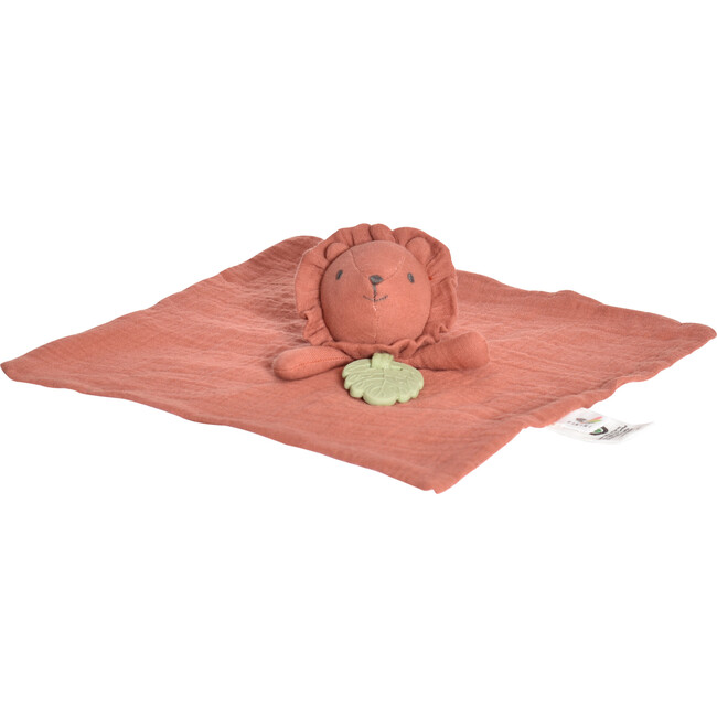 Lion Natural Rubber Teether, Rattle & Bath Toy & Lion Comforter with Leaf Teether (Both Organic)