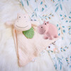 Hippo Natural Rubber Teether, Rattle & Bath Toy & Hippo Comforter with Leaf Teether (Both Organic) - Dolls - 2 - thumbnail