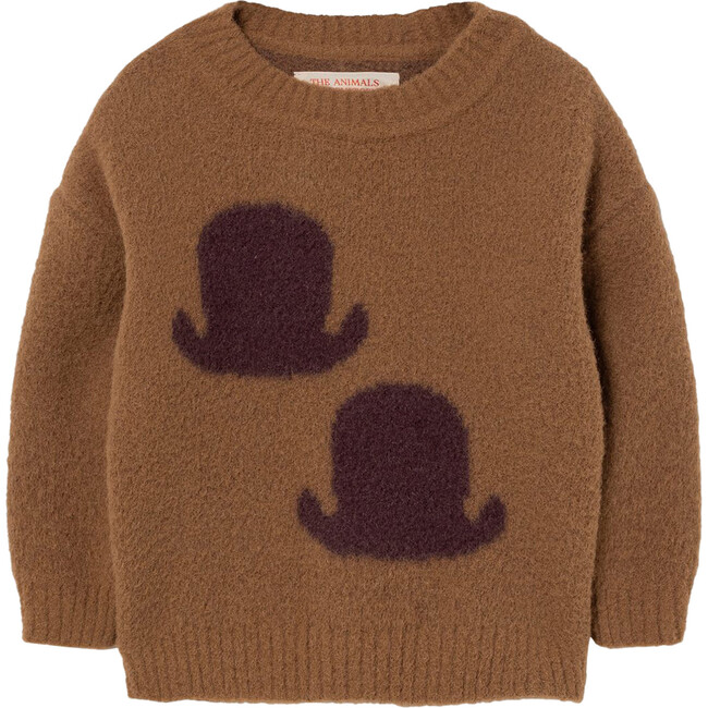 Graphic Bull Baby Sweater Brown
