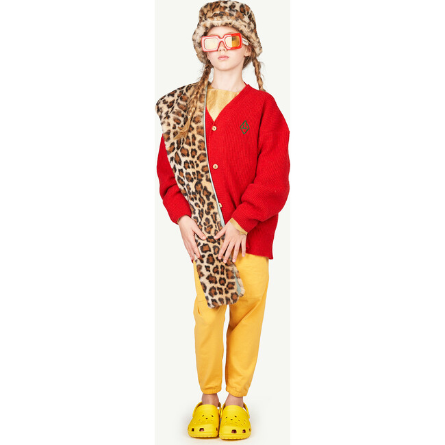 Plain Racoon Cardigan Red Logo