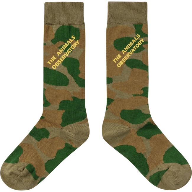 Worm Kids Socks Military Green The Animals Observatory