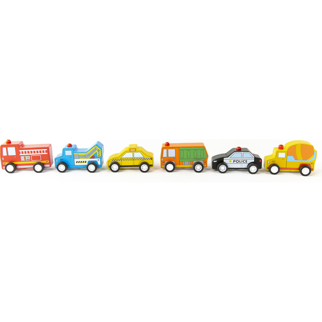 Pull Back Mini Around Town Cars, Set of 6 - Woodens - 1