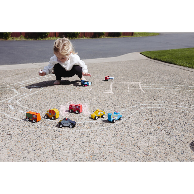 Pull Back Mini Around Town Cars, Set of 6 - Woodens - 2