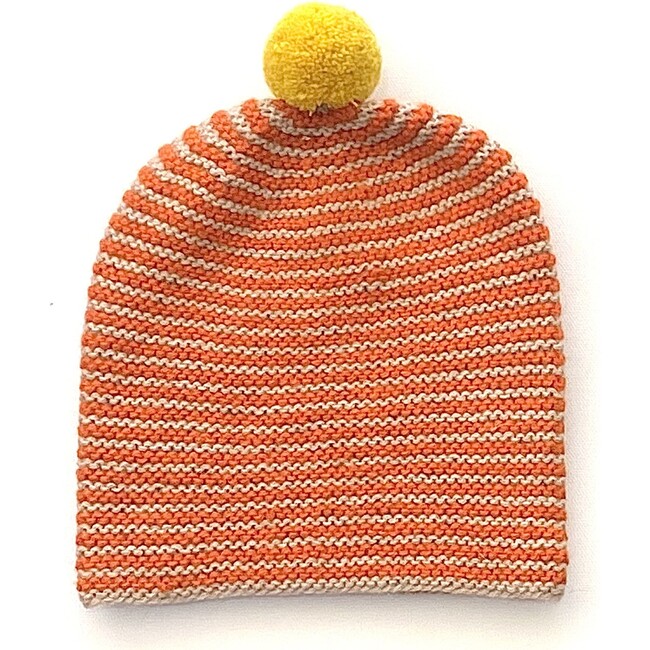 Striped Pom Hat, Sunflower - Hats - 1