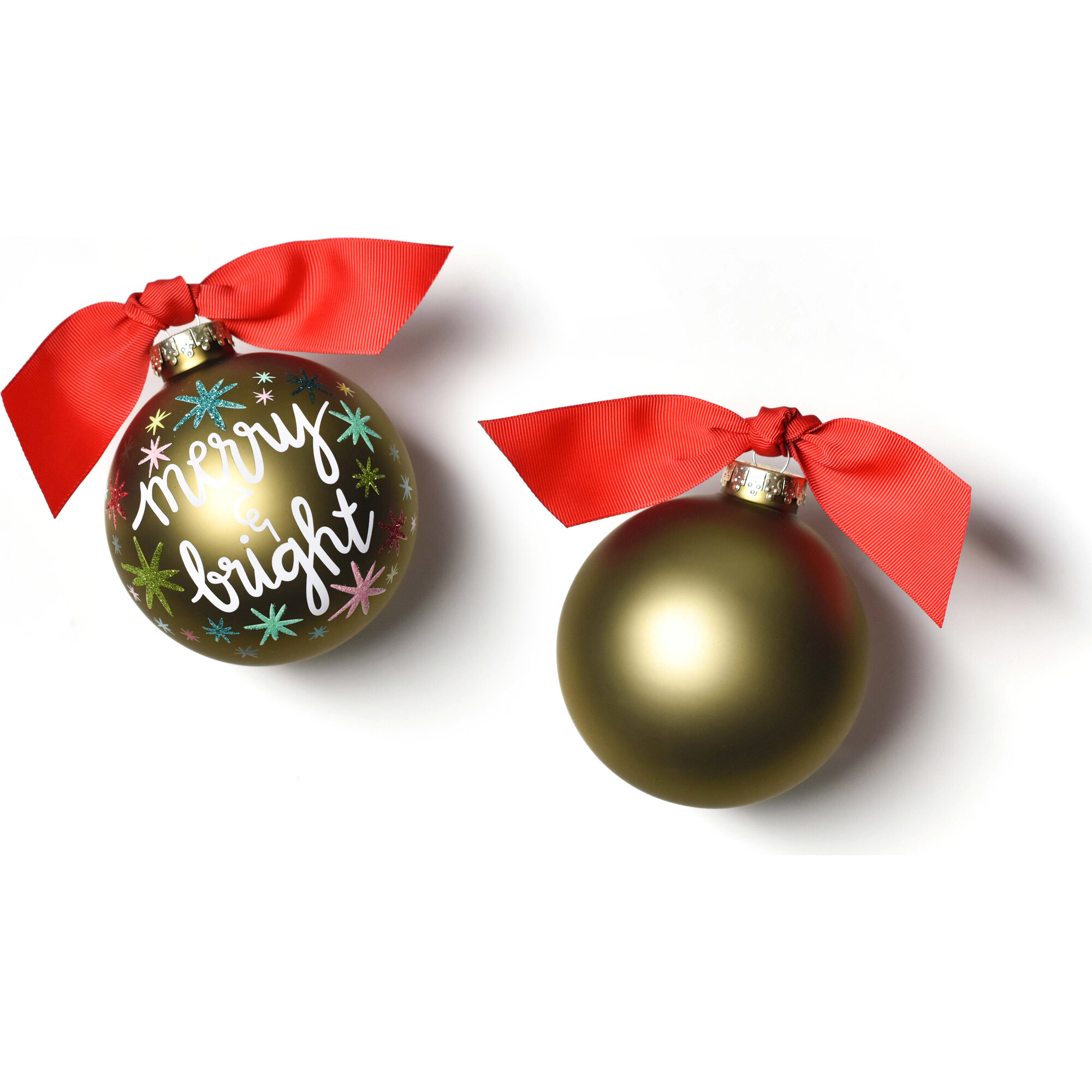 Merry and Bright Stars Glass Ornament - Ornaments - 1