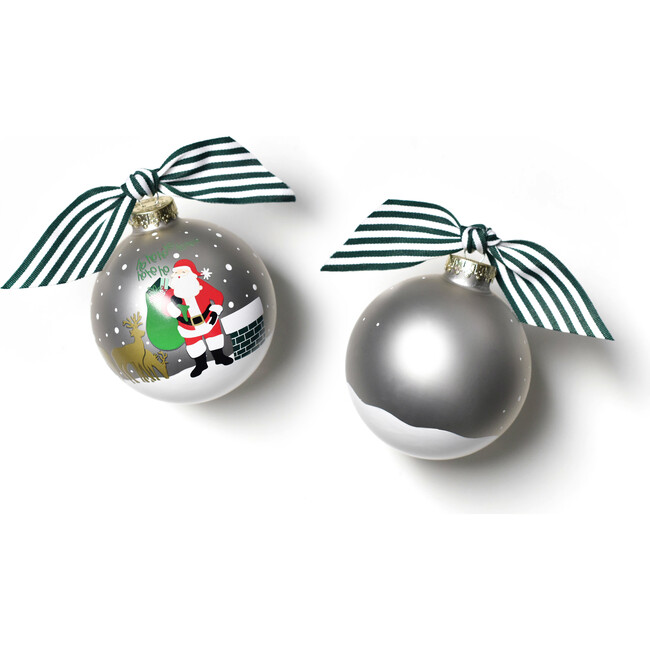 Santa on the Rooftop Glass Ornament - Ornaments - 1