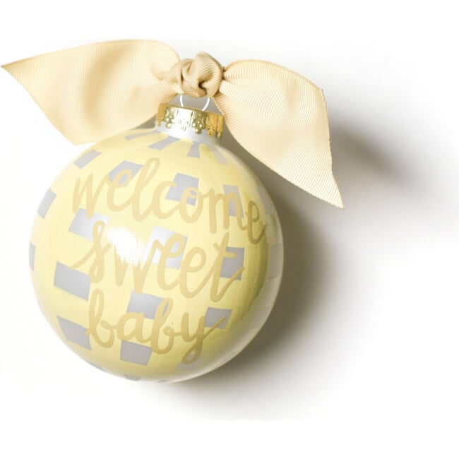 Welcome Sweet Baby Gingham Glass Ornament - Ornaments - 2