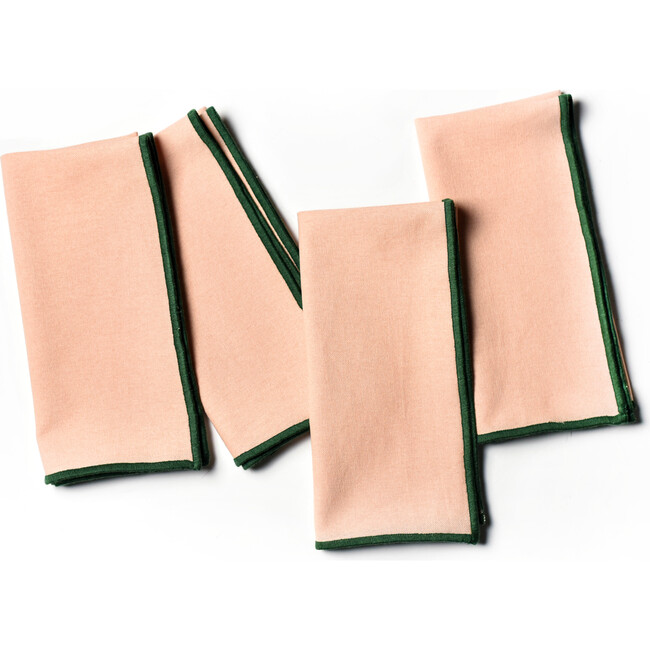 Color Block Blush and Pine Napkin, Set of 4 - Tabletop - 1