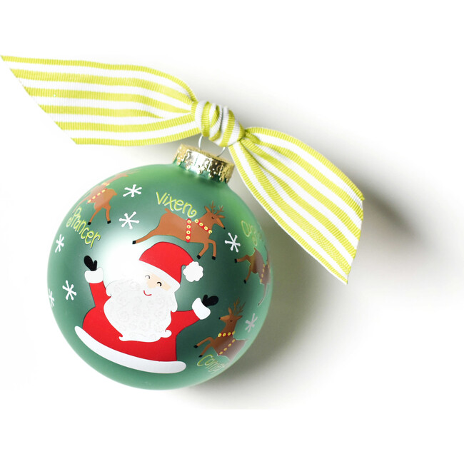 Christmas Calling Reindeer Glass Ornament
