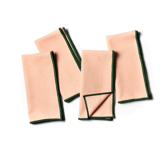 Color Block Blush and Pine Napkin, Set of 4 - Tabletop - 5