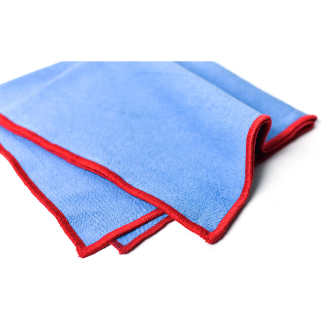 Color Block French Blue and Red Napkin, Set of 4 - Tabletop - 5