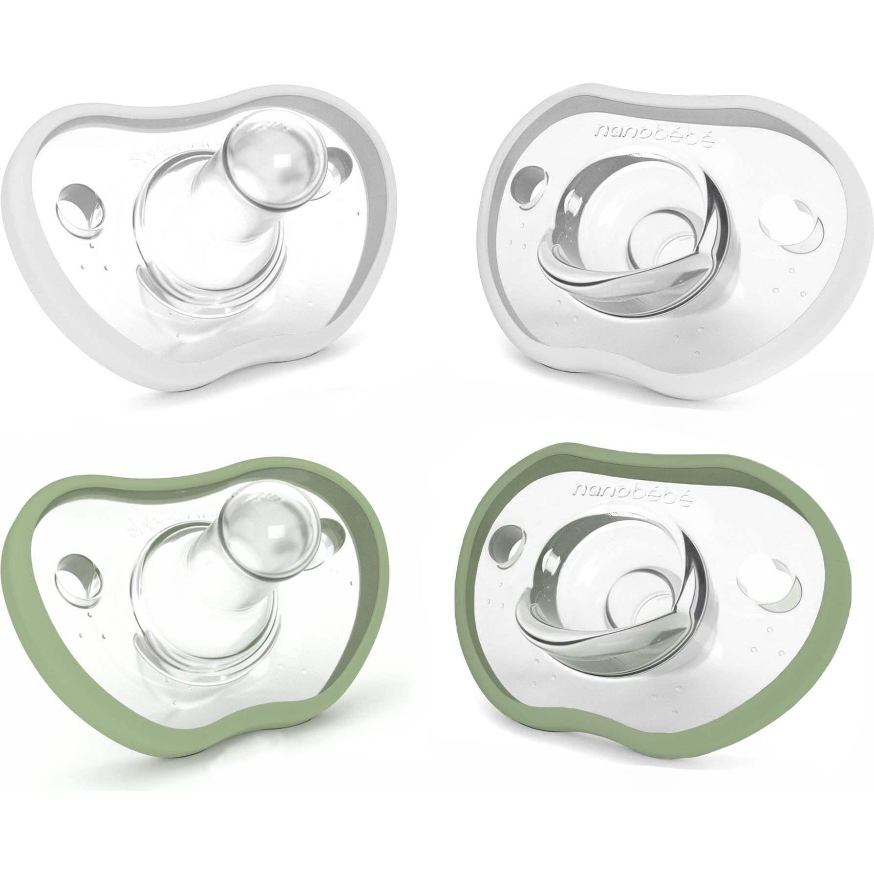 Flexy Pacifier, Sage & White 4pk Count - Pacifiers - 1