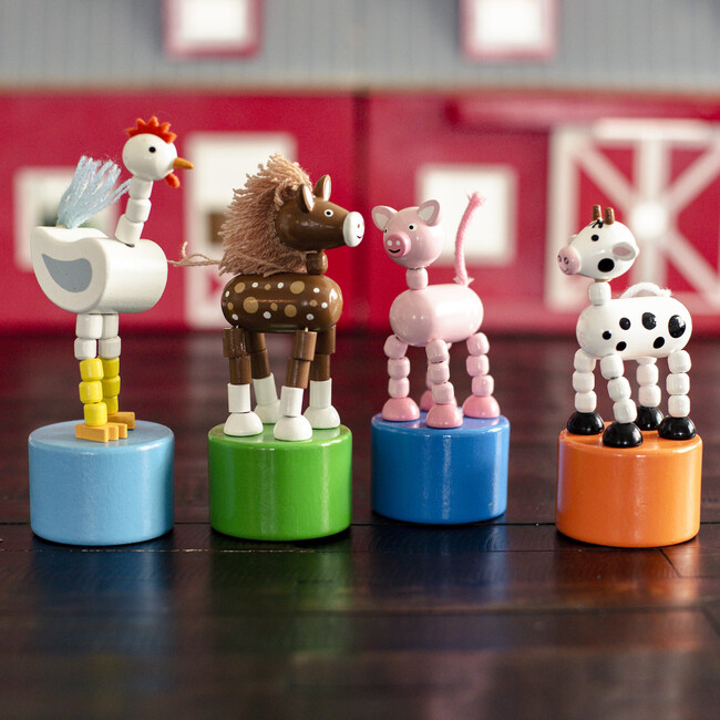 Farm Animals Push Puppets, Set of 4