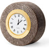 Shagreen Desk Clock, Chocolate - Accents - 2