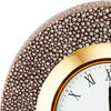 Shagreen Desk Clock, Chocolate - Accents - 3