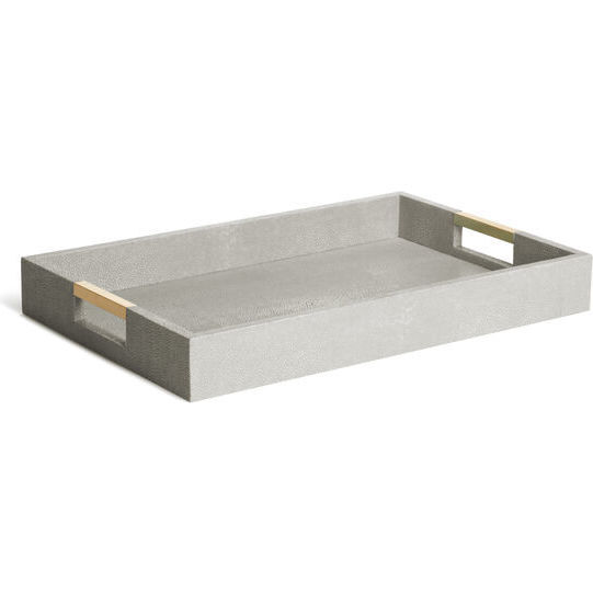 Modern Shagreen Desk Tray, Dove - Accents - 1