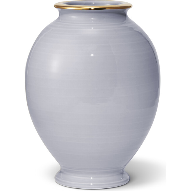 Siena Large Ceramic Vase, Blue Haze and Gold