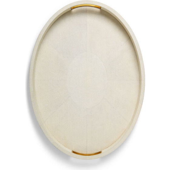 Modern Shagreen Cocktail Tray, Cream - Accents - 3