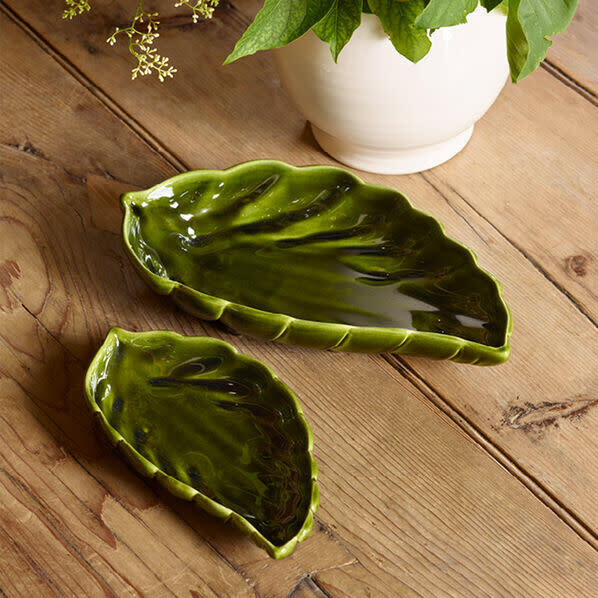 Elva Large Leaf Dish, Green