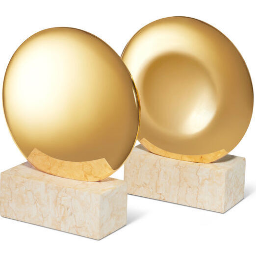Constantin Bookends, Limestone and Brass