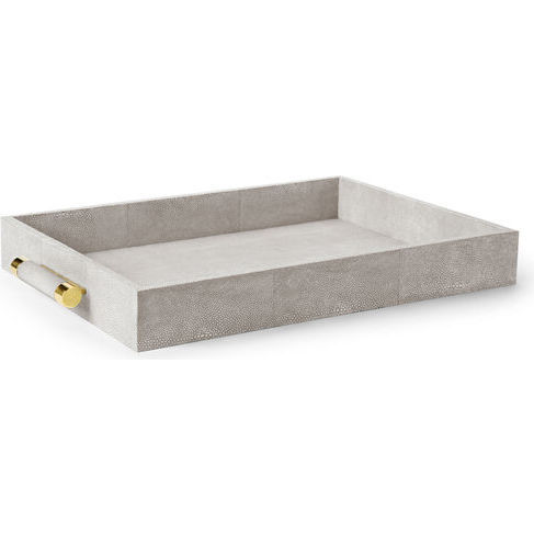 Classic Shagreen Serving Tray, Dove - Accents - 1