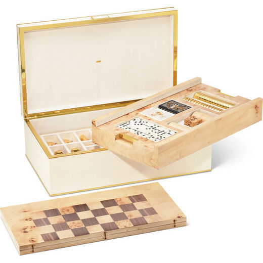 Classic Shagreen Game Box, Cream - Accents - 1