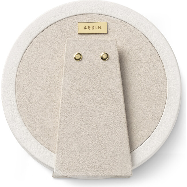 Piero Leather Round Frame, Shadow White - Frames - 2