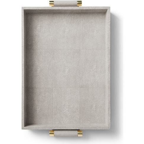 Classic Shagreen Serving Tray, Dove - Accents - 3