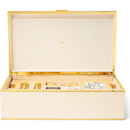 Classic Shagreen Game Box, Cream - Accents - 3