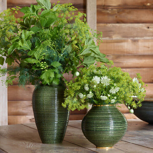 Calinda Moon Vase, Forest Green