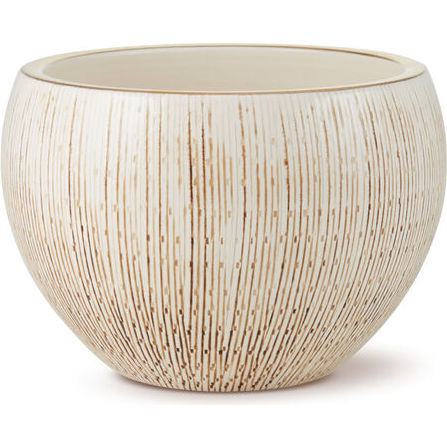 Amelie Small Cachepot, White and Gold