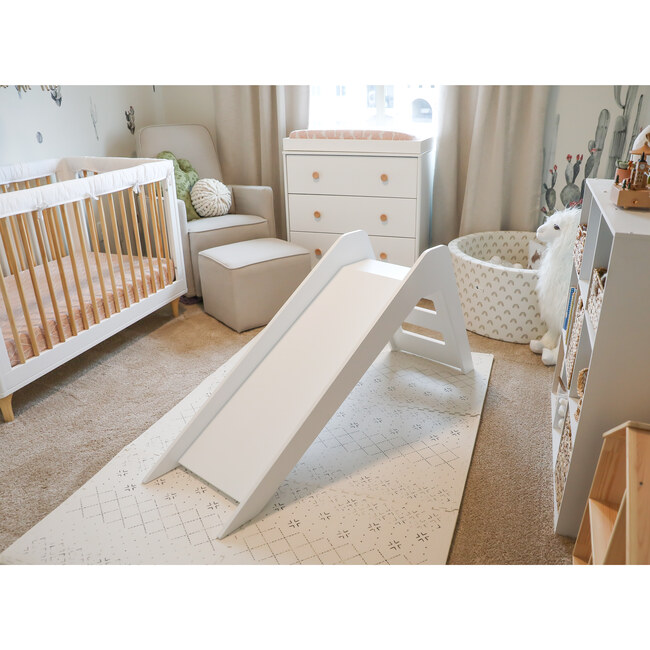 Modern Wooden Indoor Slide, White - Role Play Toys - 4