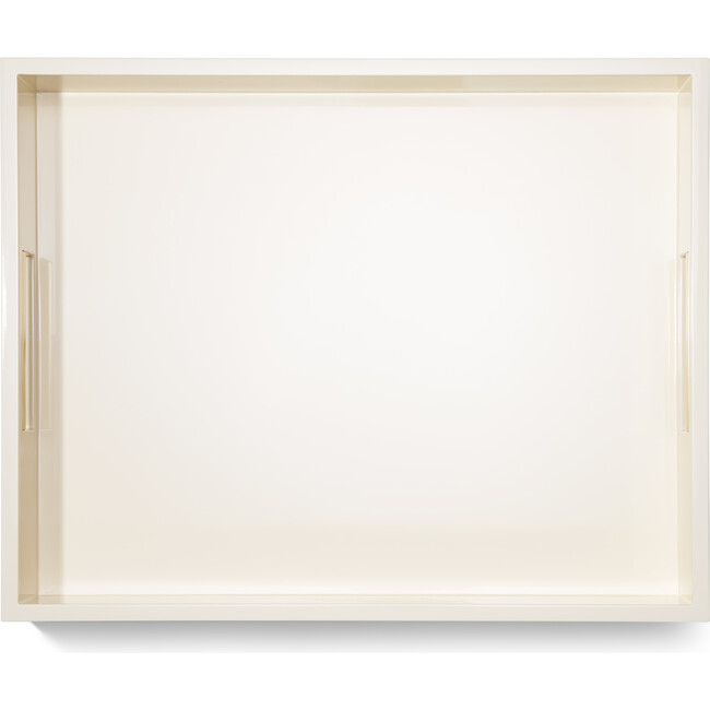 Piero Lacquer Tray, Cream and Brass - Accents - 2