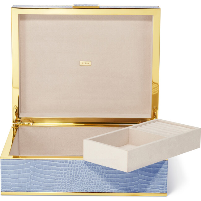 Classic Croc Large Jewelry Box, Hydrangea Blue