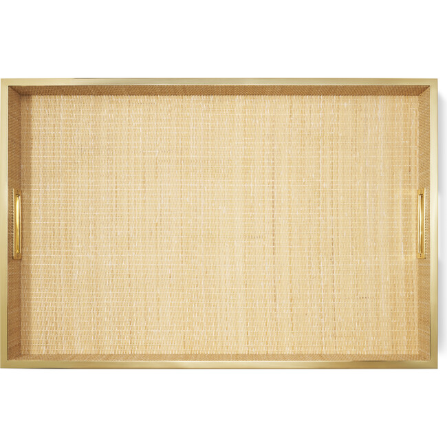 Colette Cane Butler Tray, Natural and Brass - Accents - 2