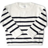 The Garter Stitch Sweater, Cream and Navy Stripe - Sweaters - 1 - thumbnail