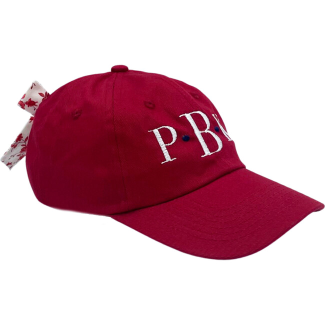 Customizable Bow Baseball Hat, Red Floral