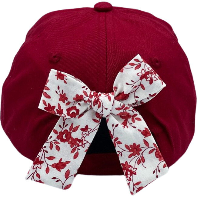 Customizable Bow Baseball Hat, Red Floral - Hats - 4