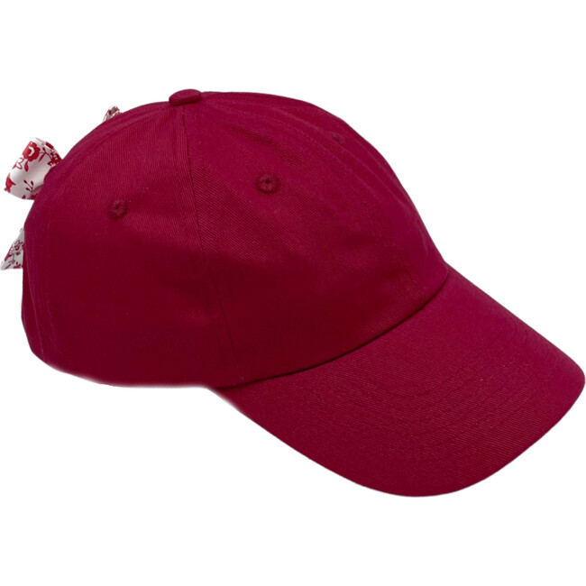 Customizable Bow Baseball Hat, Red Floral - Hats - 5