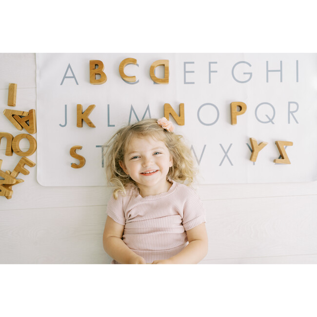 ABC Print Vegan Leather Playmat, White - Playmats - 6
