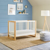 Nantucket 3-in-1 Convertible Crib with Toddler Bed Conversion Kit, Warm White and Honey - Cribs - 3