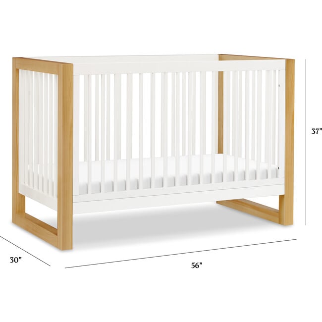 Nantucket 3-in-1 Convertible Crib with Toddler Bed Conversion Kit, Warm White and Honey - Cribs - 6