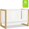 Nantucket 3-in-1 Convertible Crib with Toddler Bed Conversion Kit, Warm White and Honey - Cribs - 9