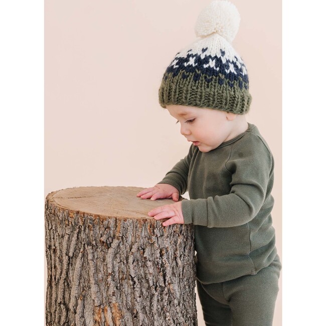 Nell Stripe Hat, Olive/Navy - Hats - 2