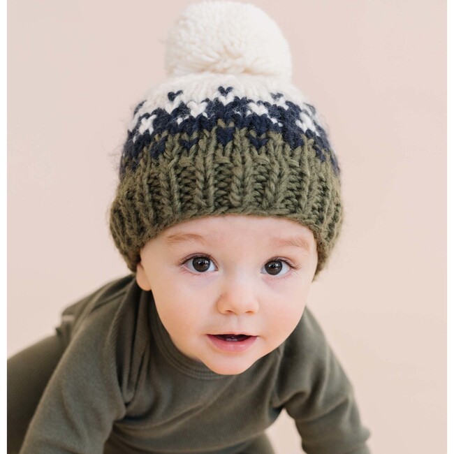 Nell Stripe Hat, Olive/Navy - Hats - 3