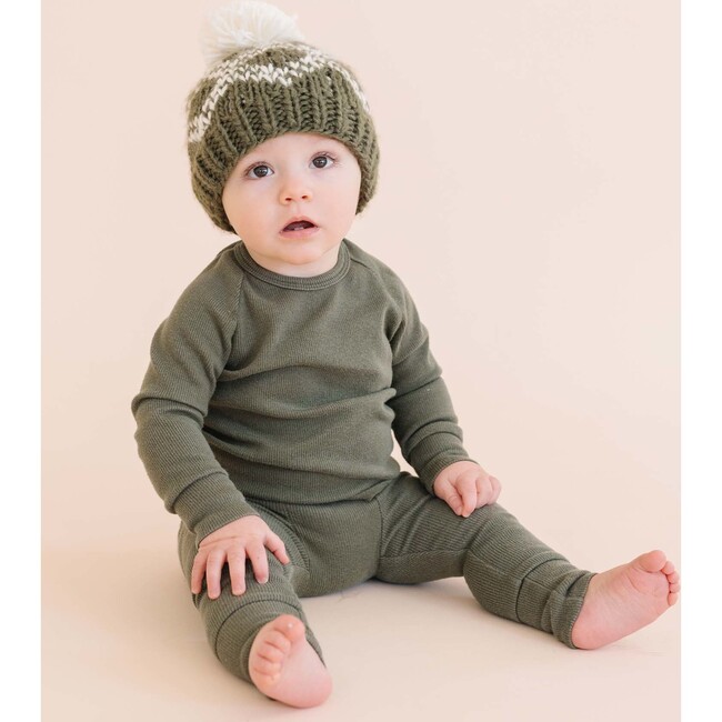 Diamond Faire Isle Hat, Olive - Hats - 4
