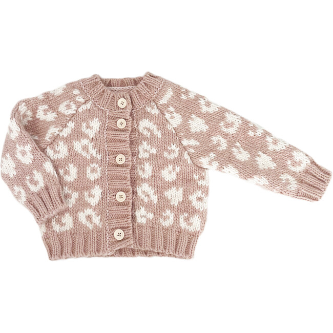 Cheetah Cardigan, Blush/Cream - Cardigans - 1