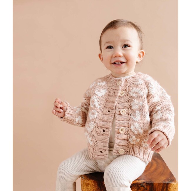 Cheetah Cardigan, Blush/Cream - Cardigans - 4