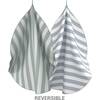 Sand Free Round Towel, Reversible Sage Green and Dove Grey Stripes - Towels - 6